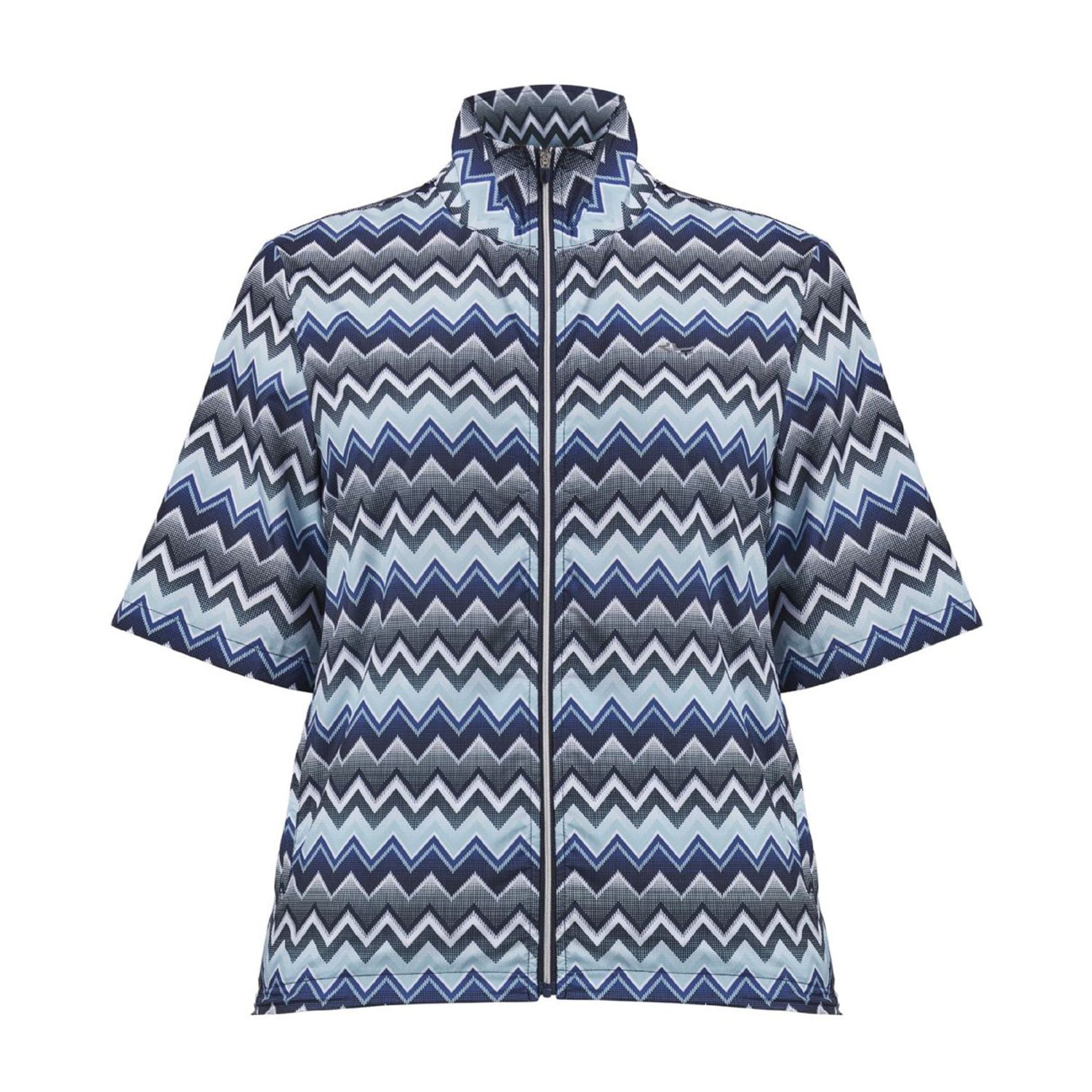 Röhnisch Pocket SS Wind Jacket Zigzag Blue Damen