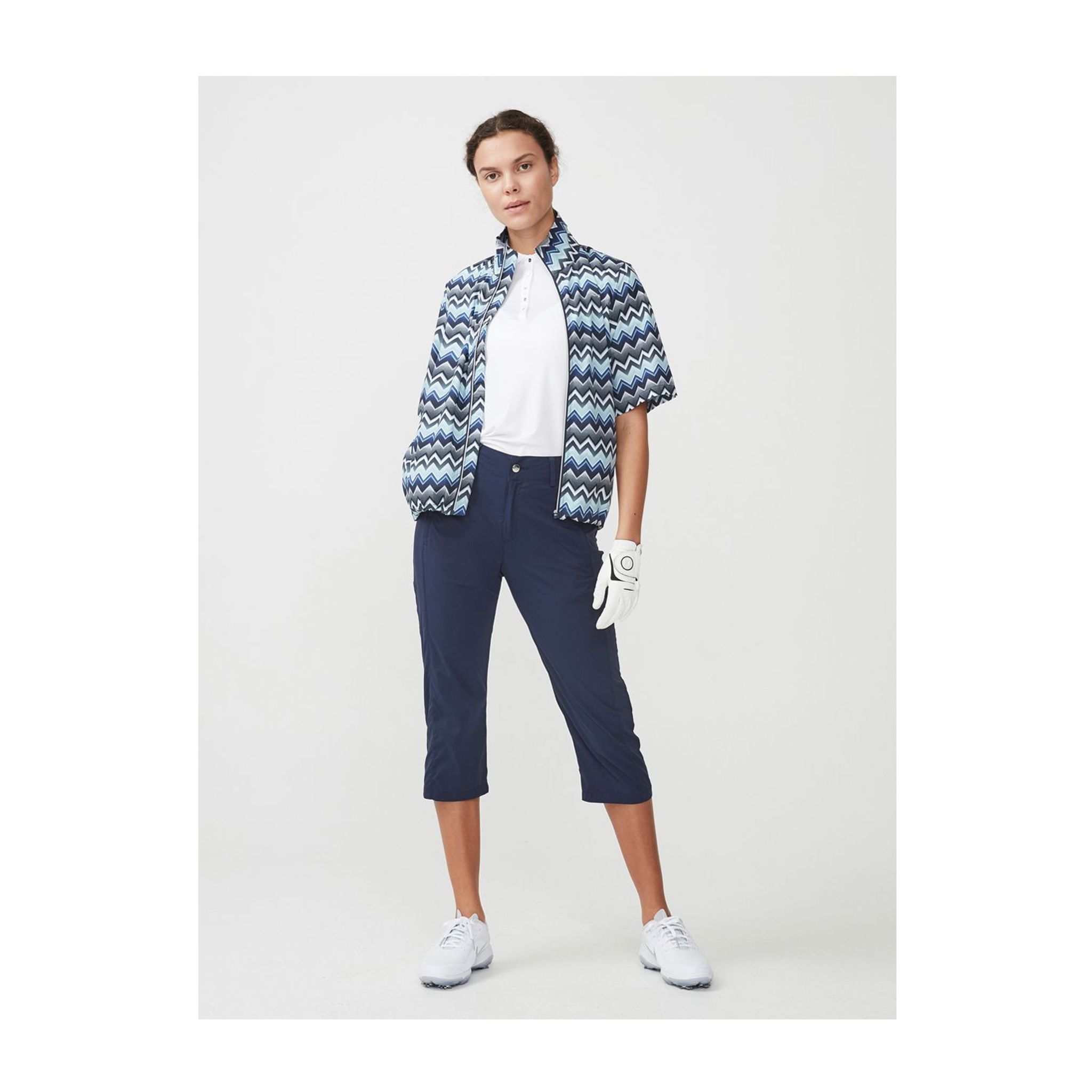 Röhnisch Pocket SS Wind Jacket Zigzag Blue Damen