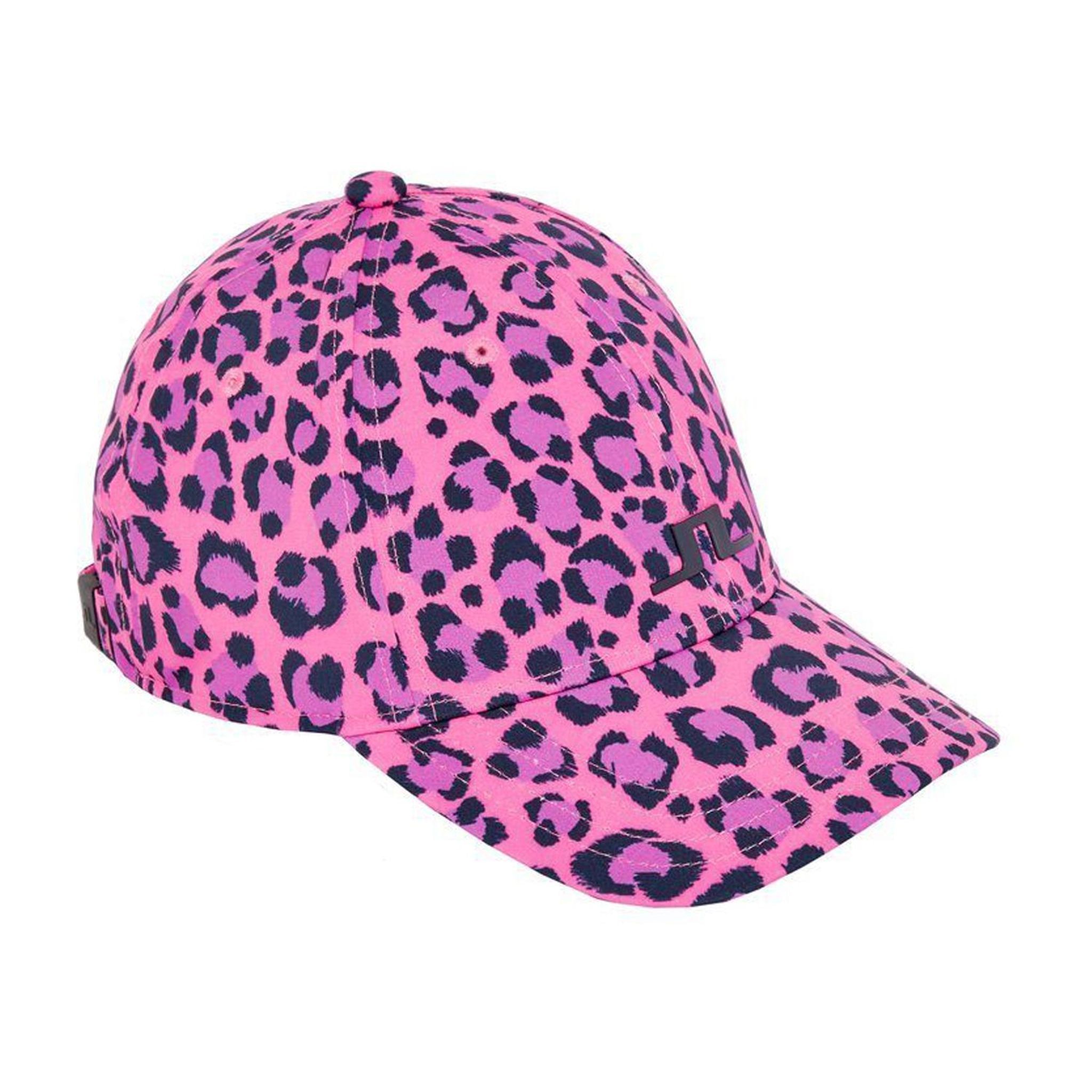 J. Lindeberg W Angie Cap-Tech Stretch Kappe Pink Leopard Damen