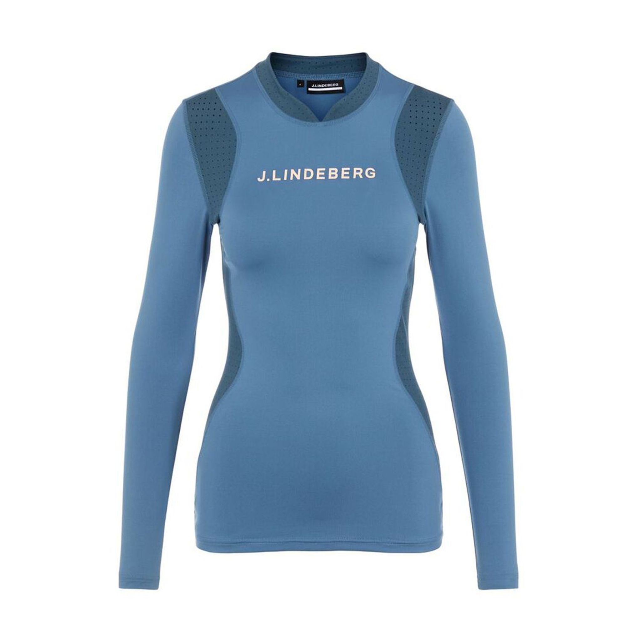 J. Lindeberg W Layer Zowie Soft Compression Top Langarm Blau Damen