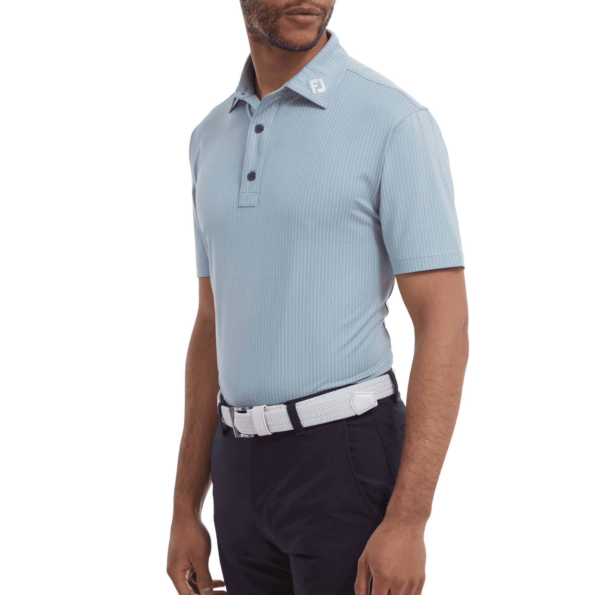 Footjoy Polo Zig-Zag Print Lisle Dove Herren