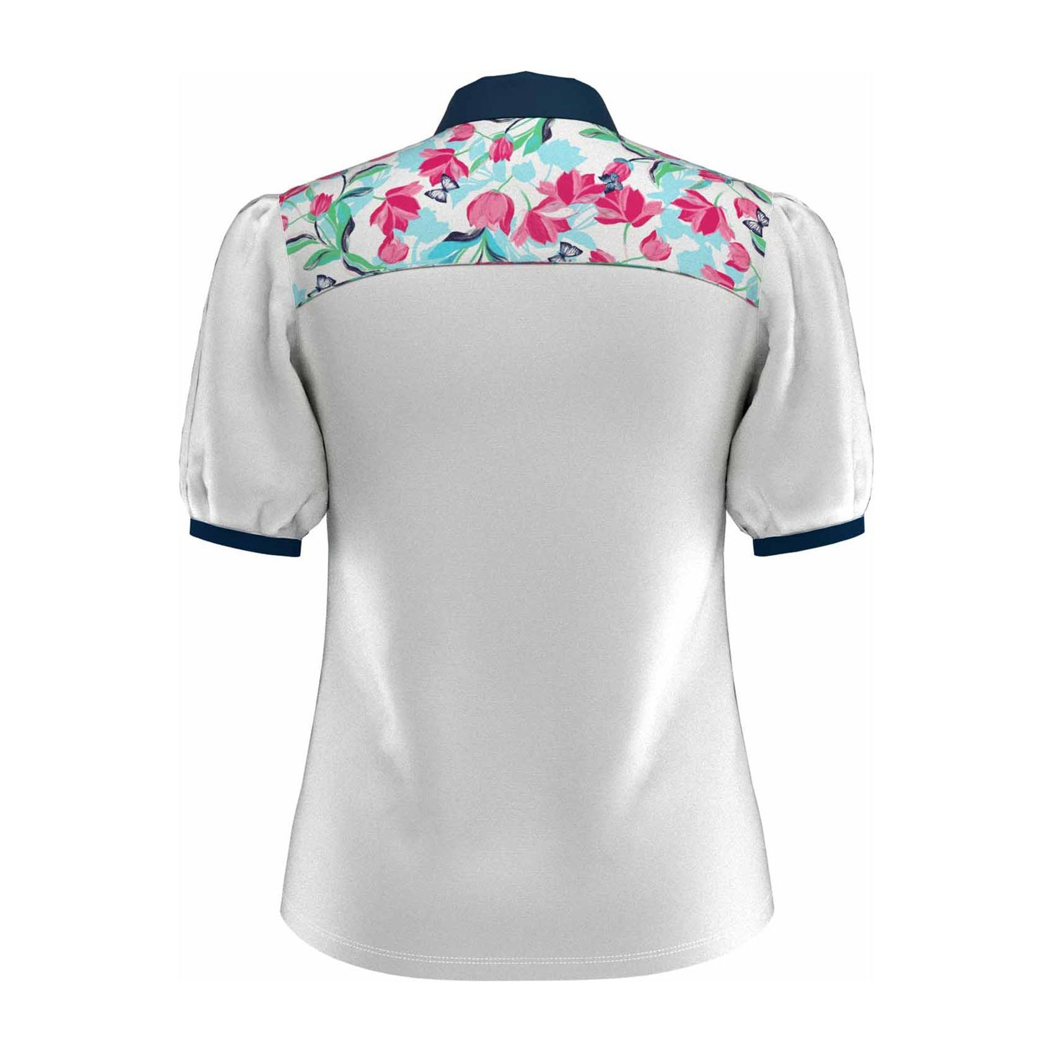 Callaway W Brushstroke Print SS Polo Brilliant White Damskie