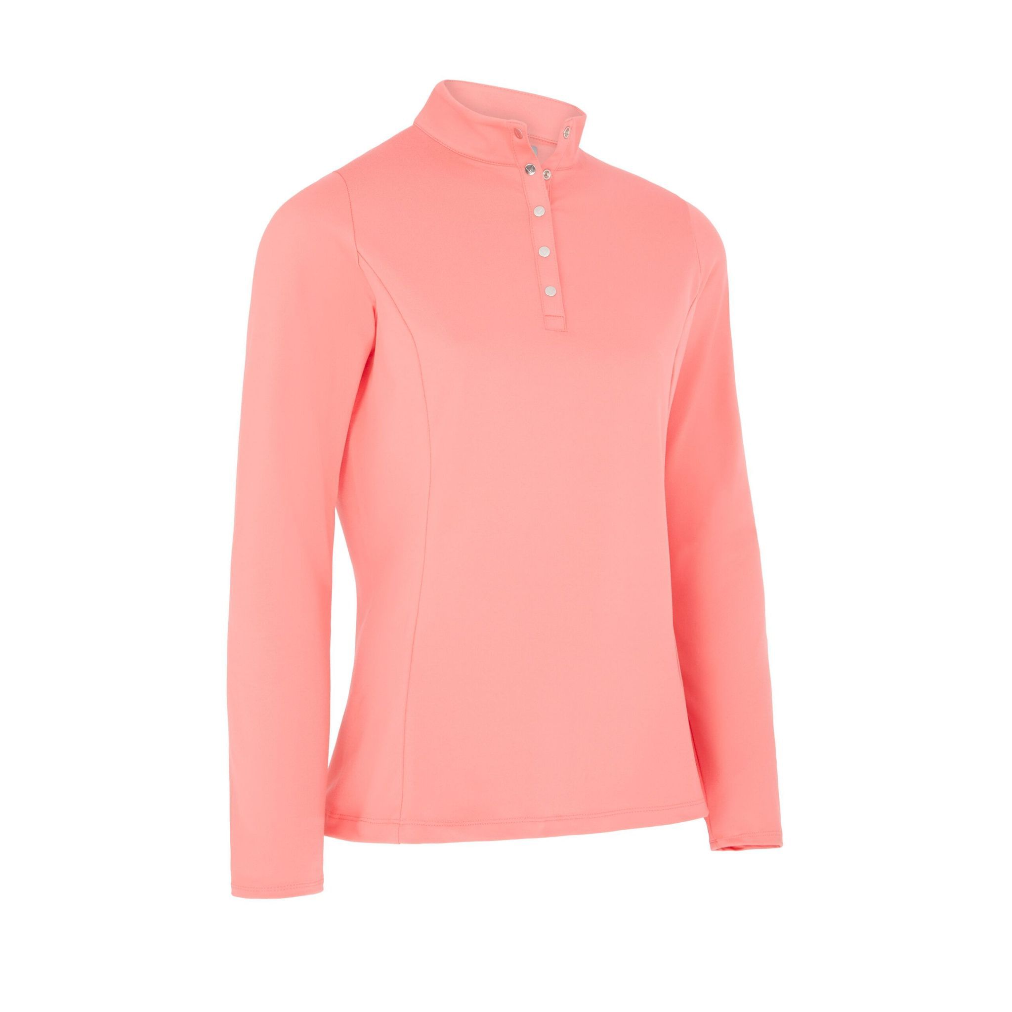 Callaway Thermal Fleece Golf Polo z długim rękawem Coral Paradise dla kobiet