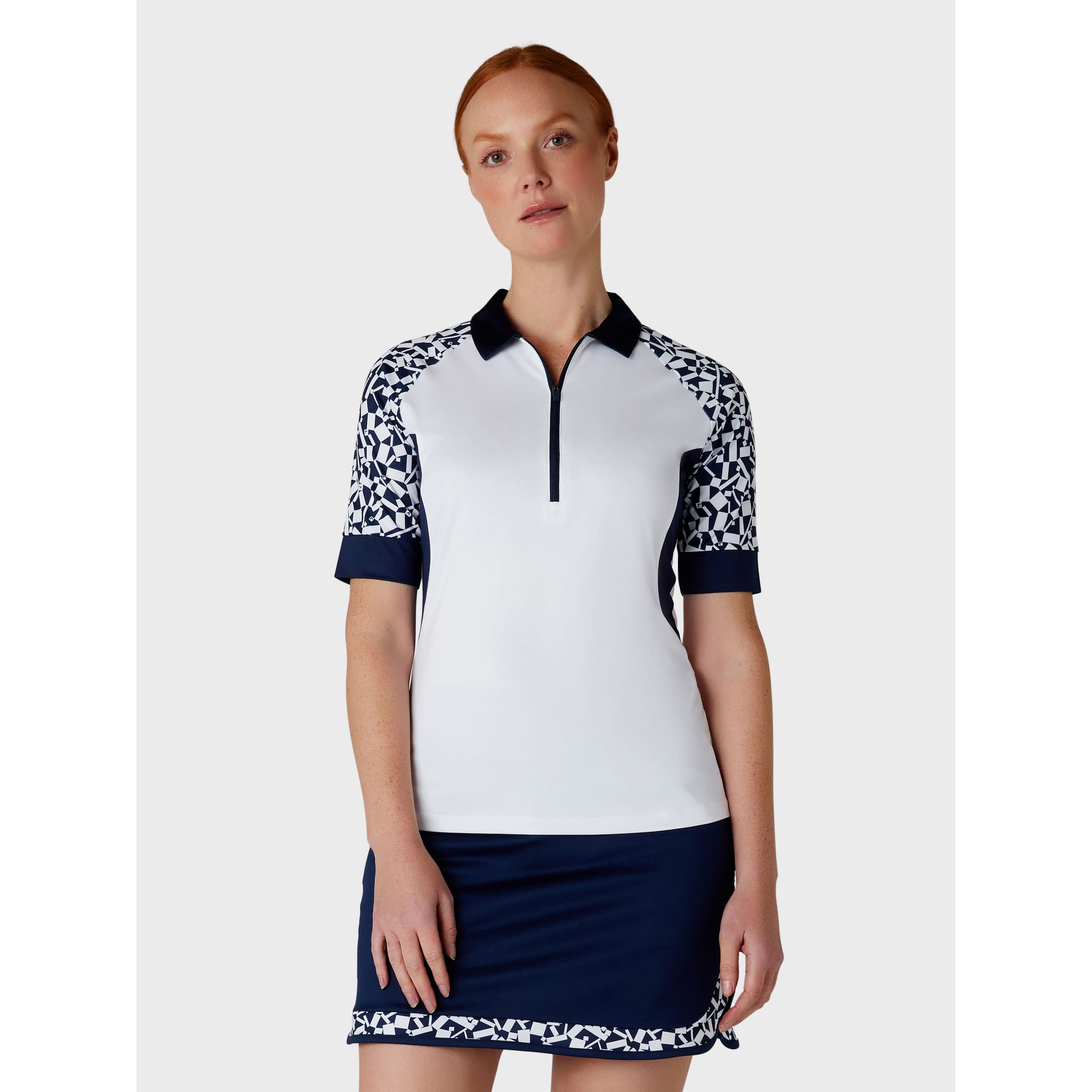 Callaway Two Tone Geo 1/2 Sleeve Shirt Damen