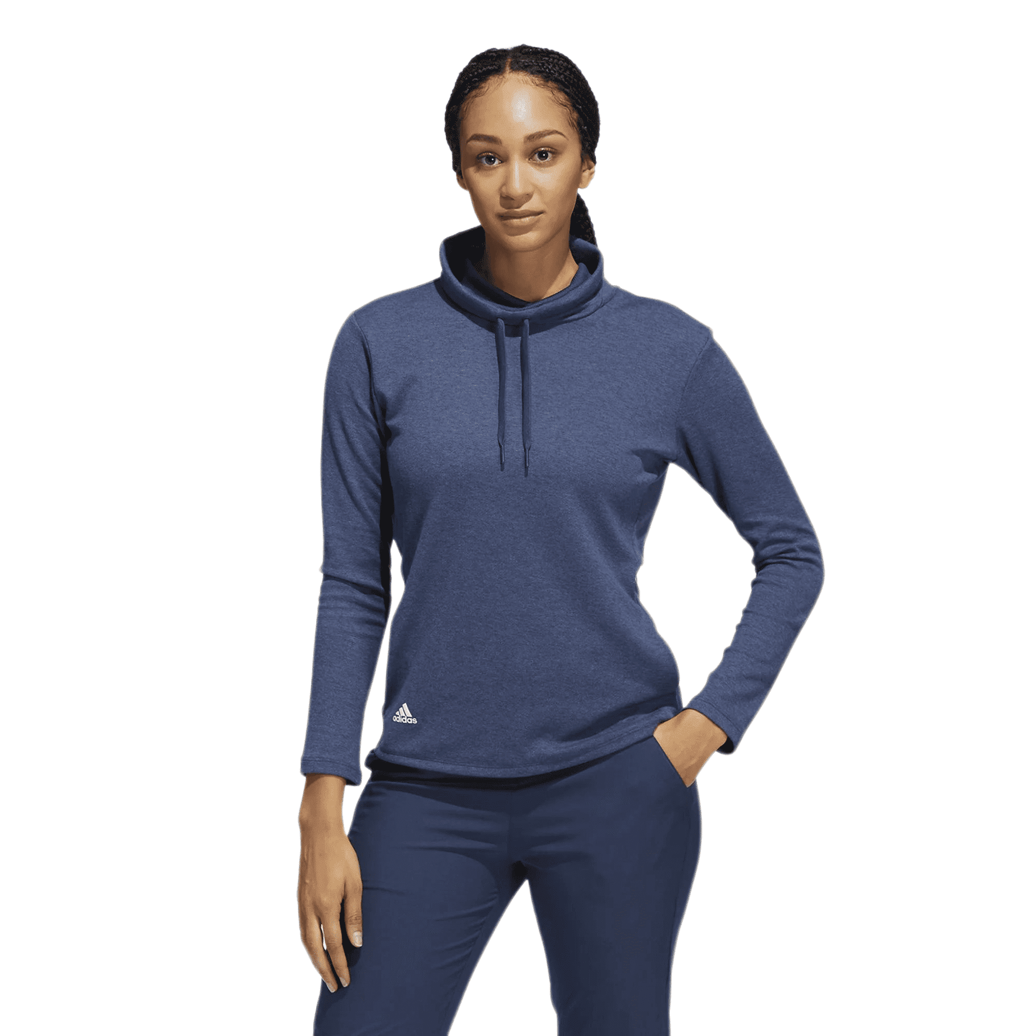 Adidas High Mock Golf Pullover Crew Navy Melange Damen Damen