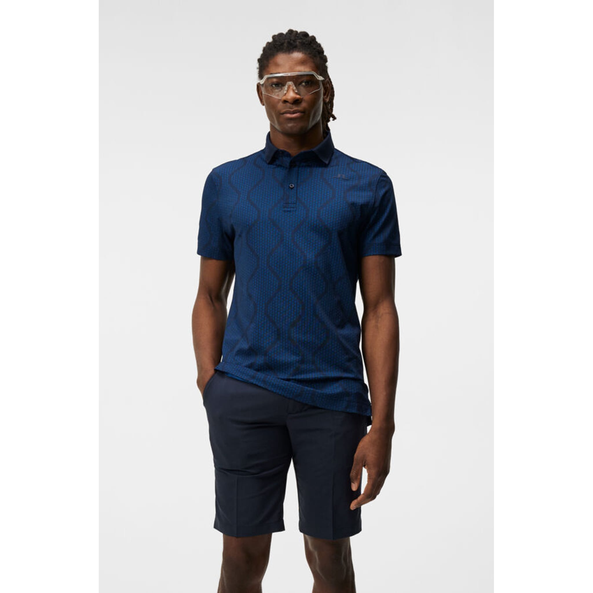 J. Lindeberg Mat Jacquard Regular Fit Poloshirt Herren