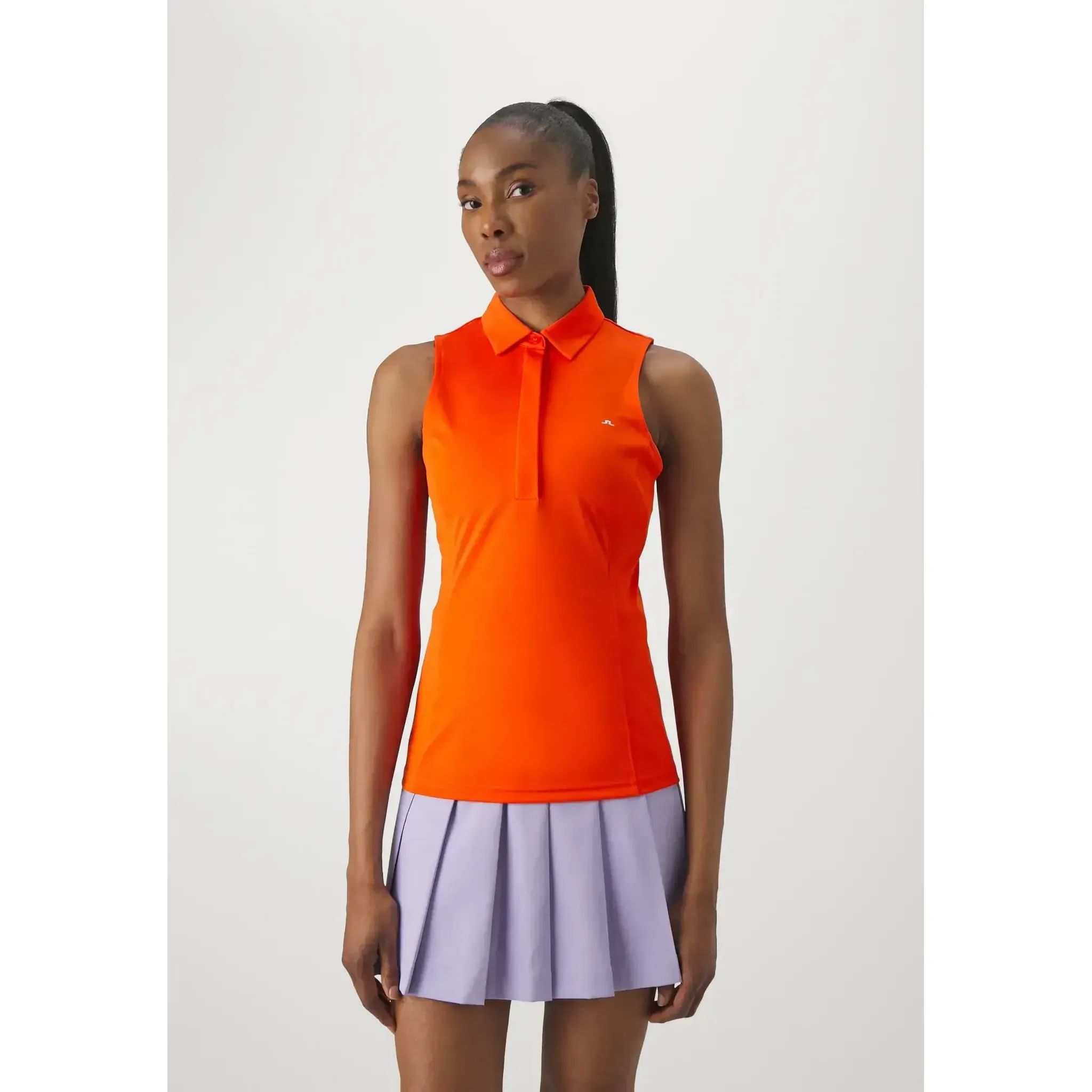 J. Lindeberg W Dena Sleeveless Golf Top Tangerine Tango Damen