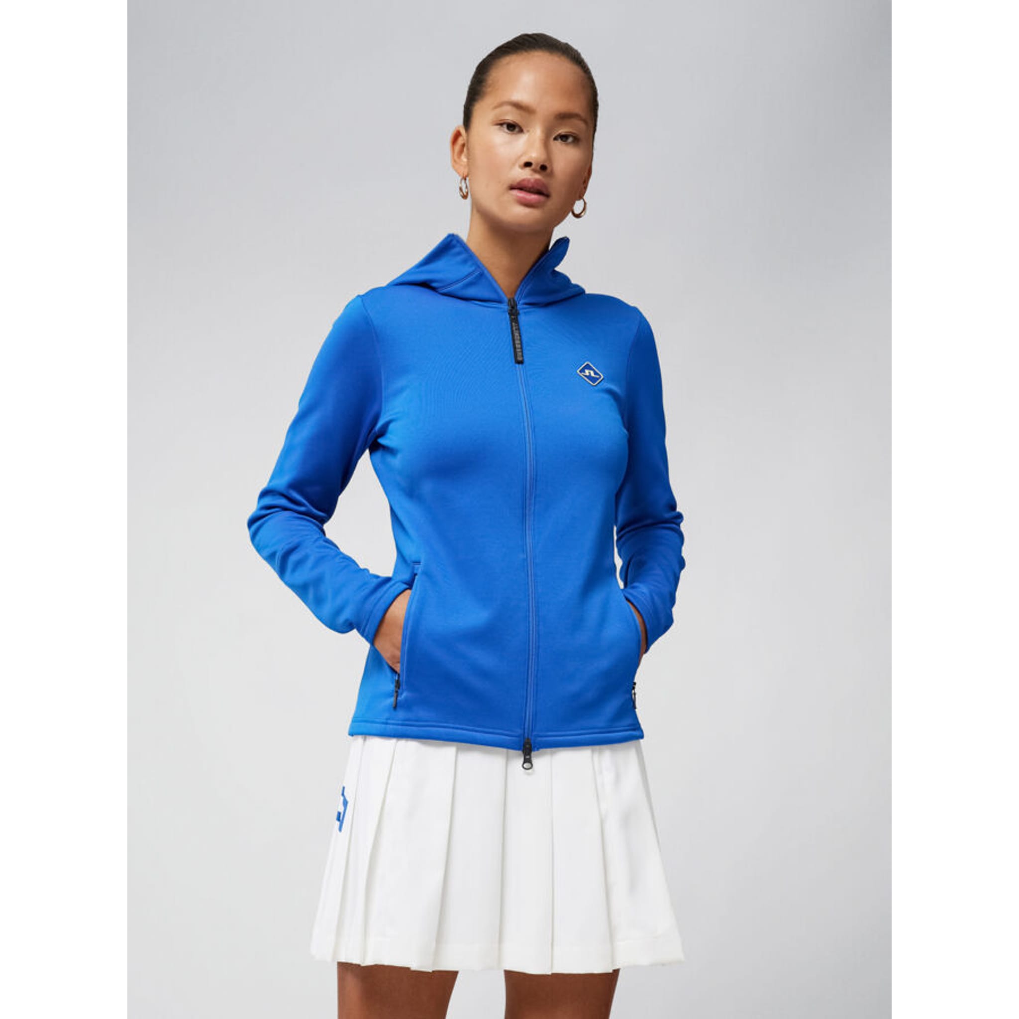 J. Lindeberg Aerial Hood Golf Sweater Nautical Blue Damen Damen